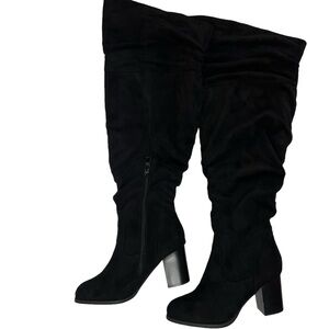 Journee Collection Black Heeled Boots